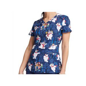 Frosty the Snowman Womens Scrub top XL